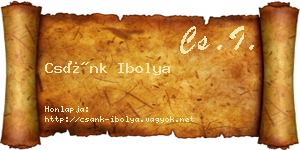 Csánk Ibolya névjegykártya