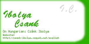 ibolya csank business card